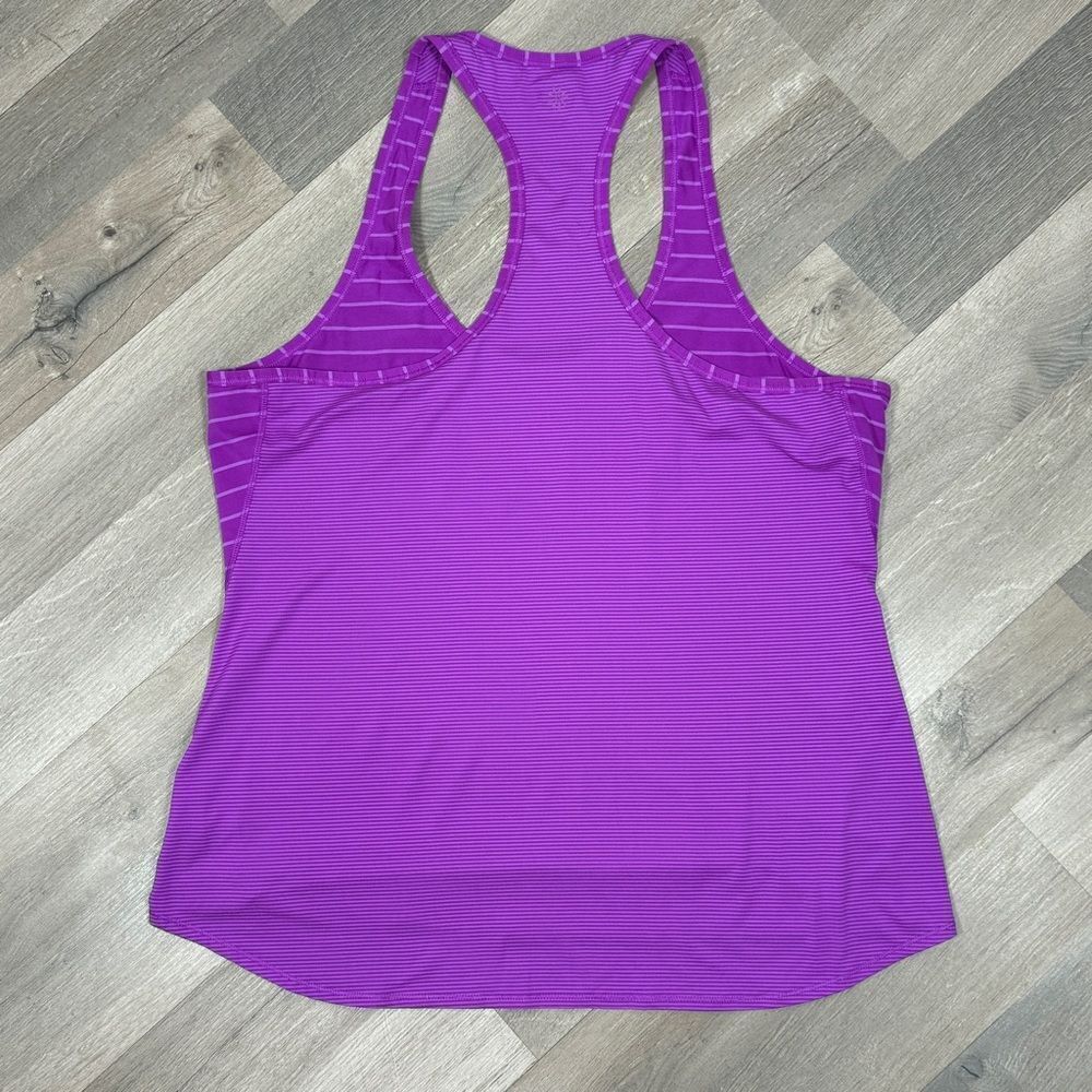 Athleta Chi Multi Stripe Racerback Tank Top Shirt Electric Purple XL - Picture 9 of 13